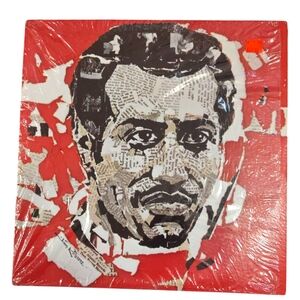 Dynamic Red and White Mixed Media Art